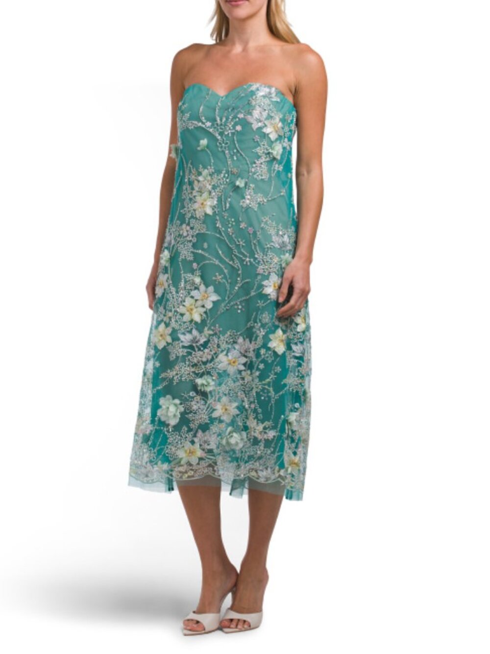 HELSI Strapless Embellished Midi Dress